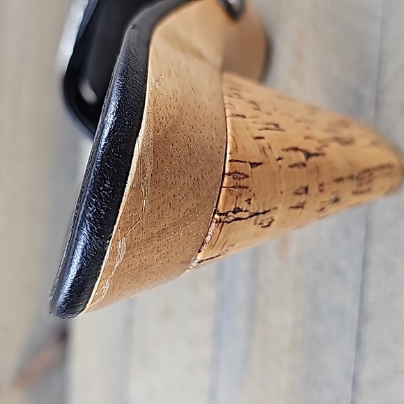 COACH Women's Illisa Heel Shoes Black Brown Brass Logo Plate Platform Sandal - Picture 9 of 11